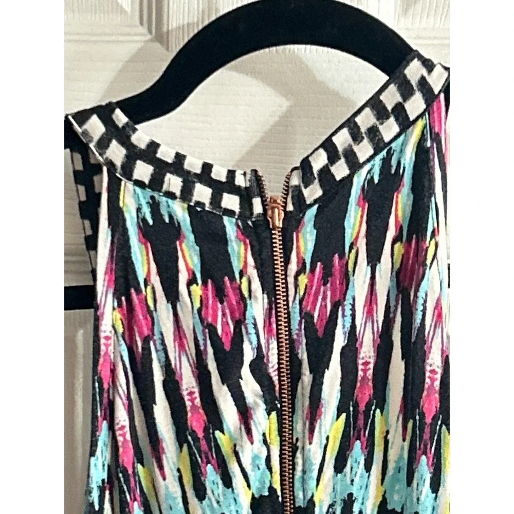 Tart Collections Halter Dress Womens Large Multicolor Geometric Boho Ikat T10070